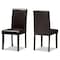 Baxton Studio Mia Modern Dark Brown Faux Leather Upholstered Dining Chair, PK2 142-8029 - alternate 1